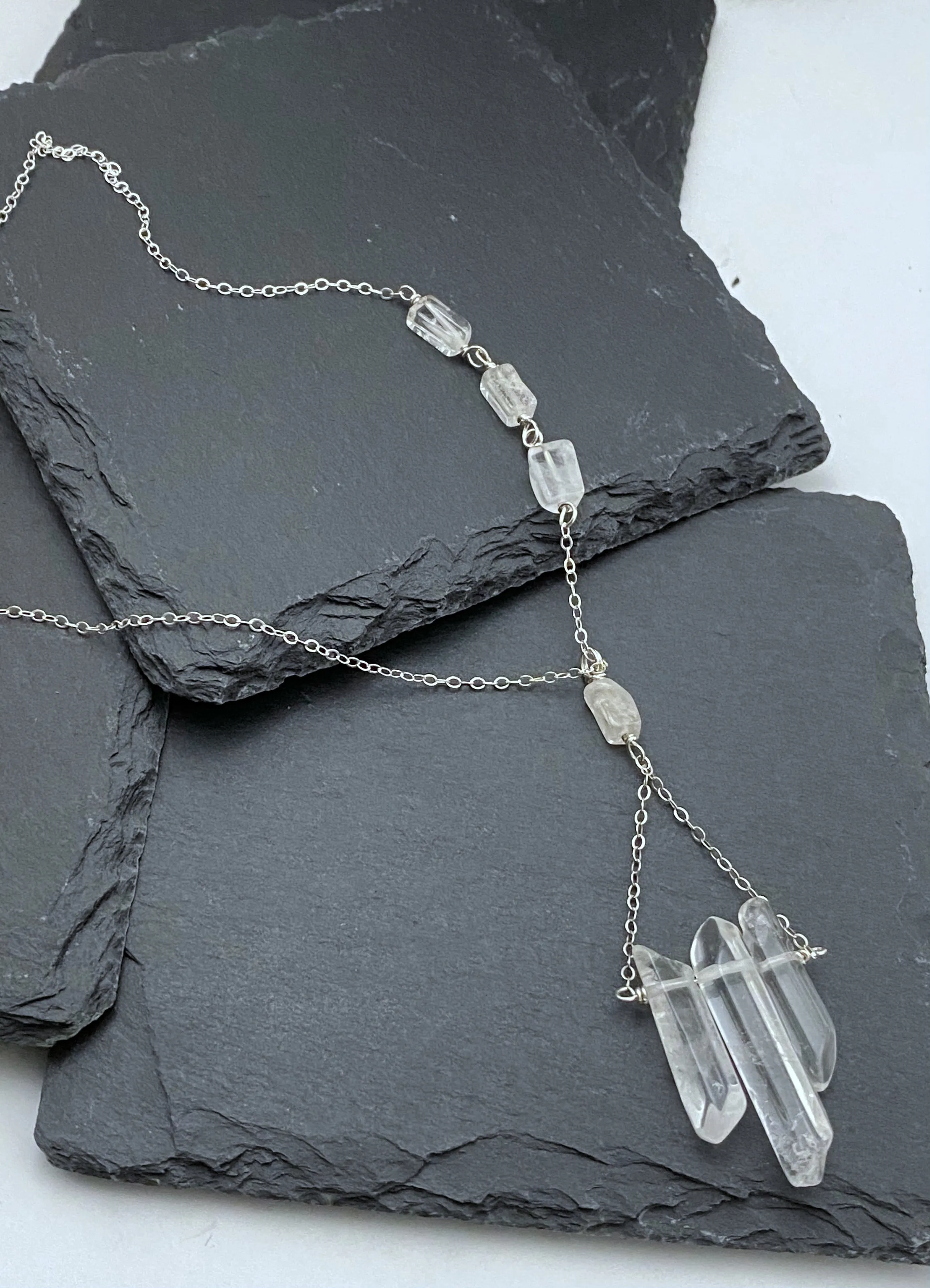 Quartz and sterling silver necklace