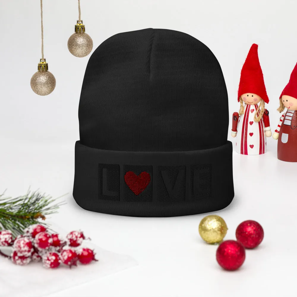 "LOVE" BEANIE | BLACKOUT