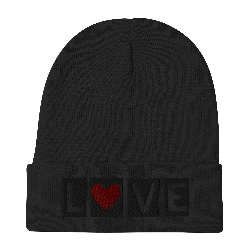 "LOVE" BEANIE | BLACKOUT