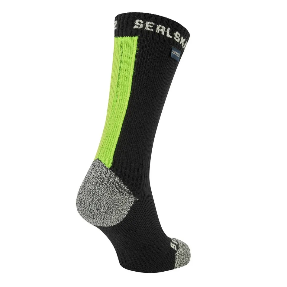 Sealskinz Waterproof Briston All Weather Mid Length Sock with Hydrostop in Neon Yellow AW24