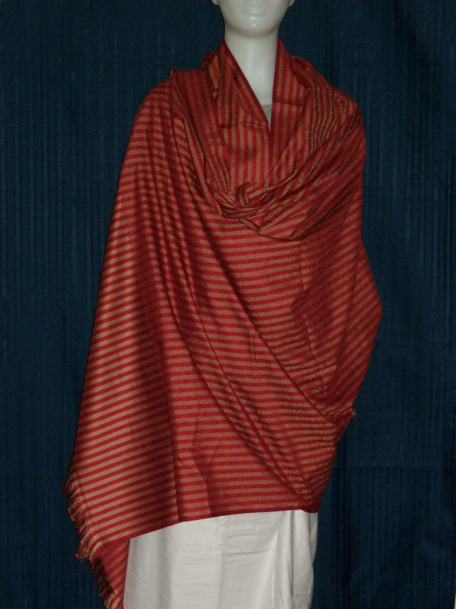 Shawl 1435 Red Golden Wrap Winter Shawl Shieno Sarees