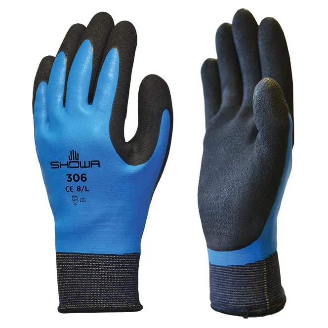 Showa 306 Fully Coated Waterproof Latex Grip Breathable Work Gloves