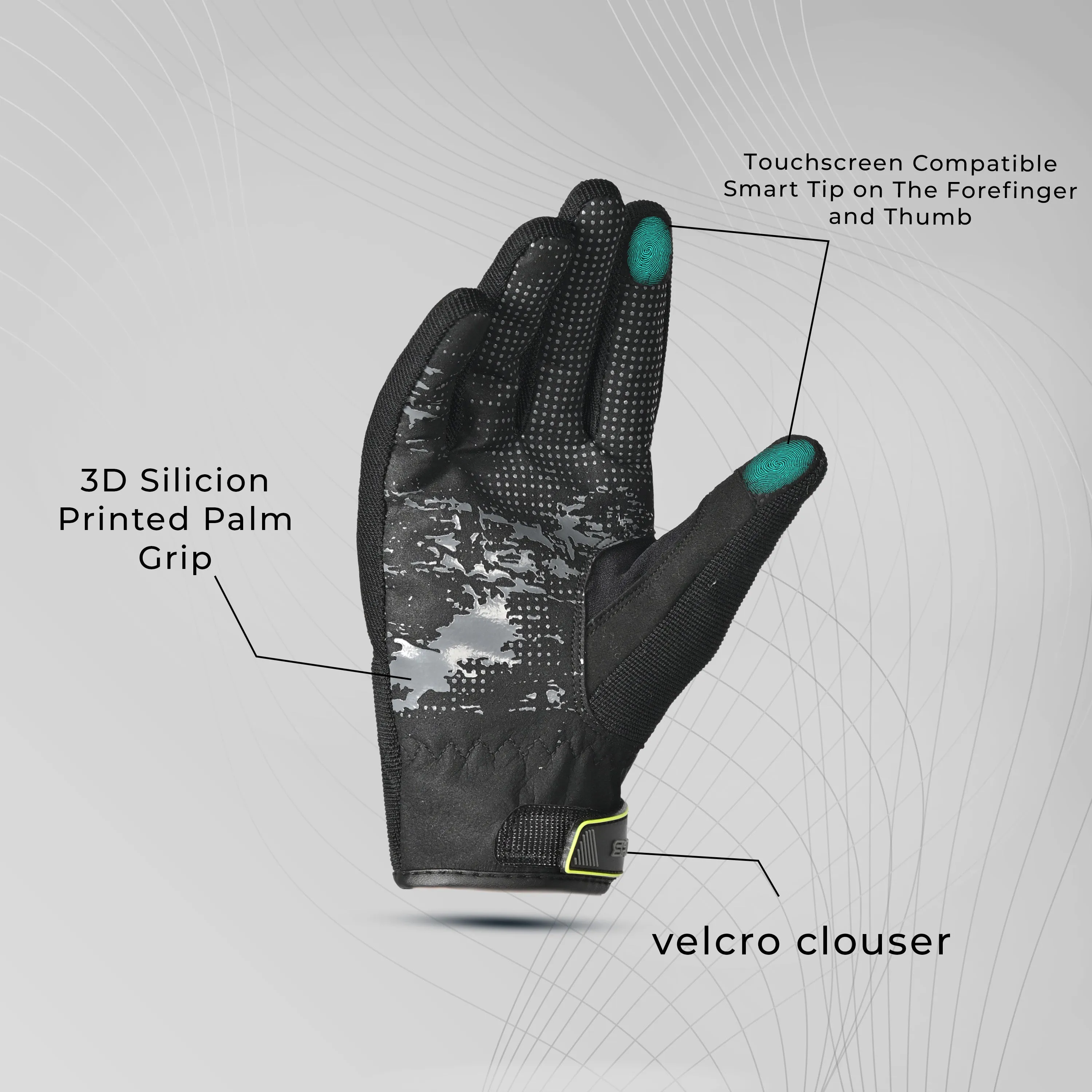 SHUA - ProTech Textile Glove - Black Flouro Yellow