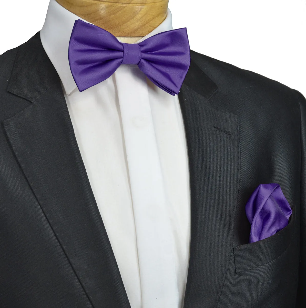 Solid Royal Grape Silk Bow Tie