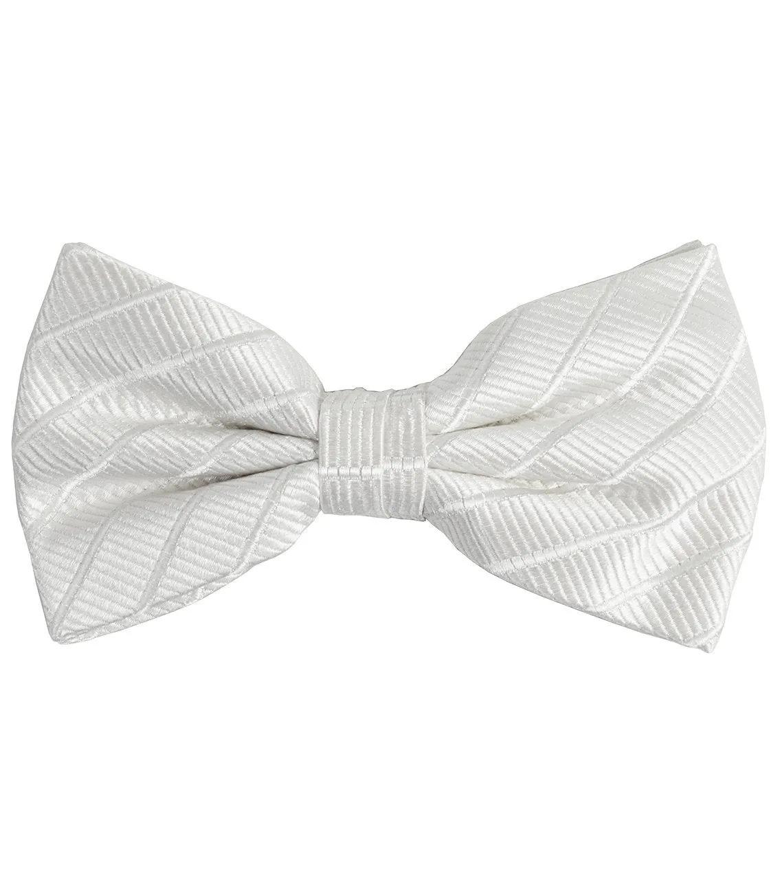 Solid White Silk Bow Tie