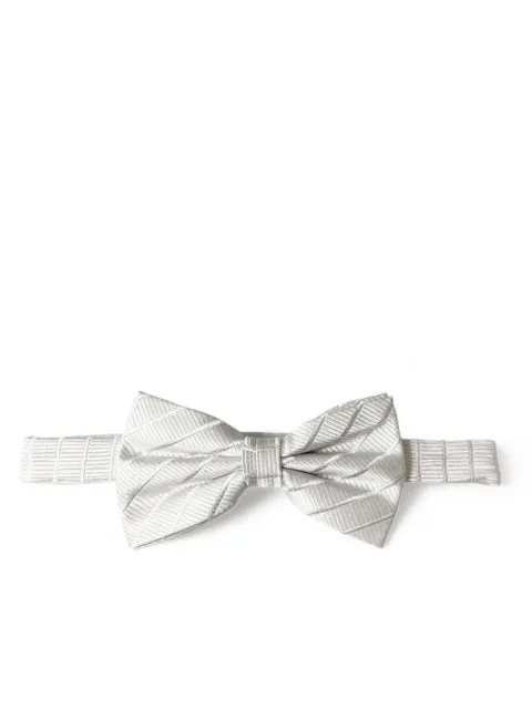 Solid White Silk Bow Tie