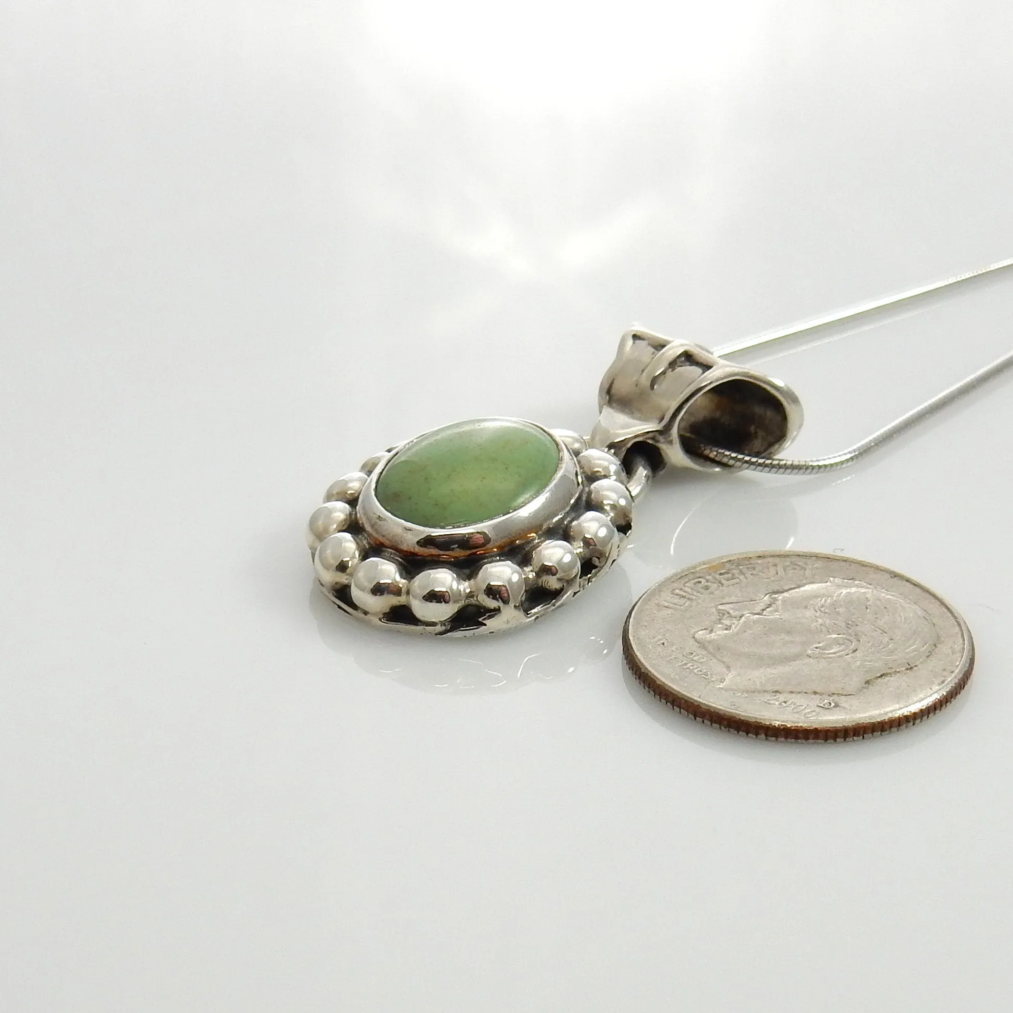 Southwestern Sterling Silver Gaspeite Pendant