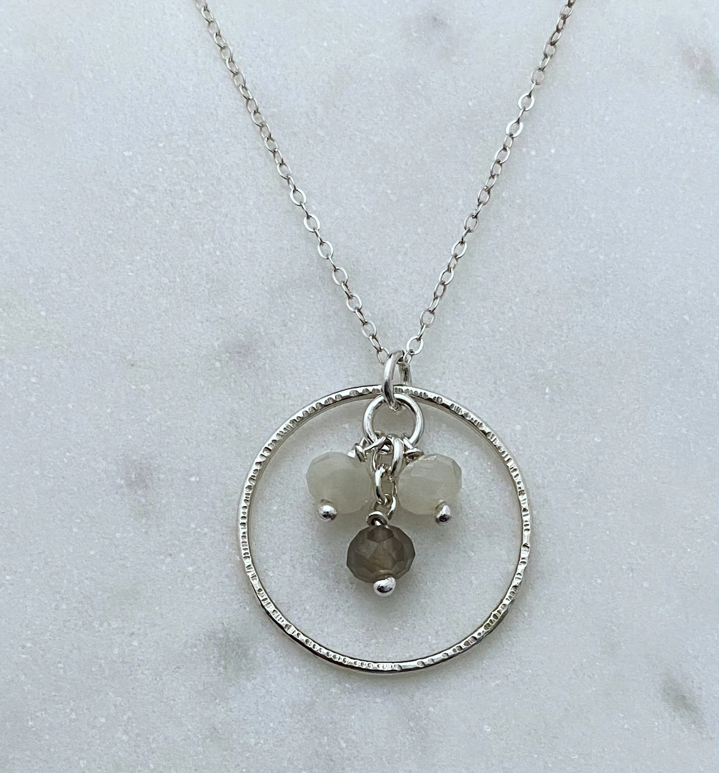 Sterling silver and moonstone necklace