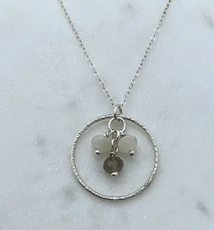 Sterling silver and moonstone necklace