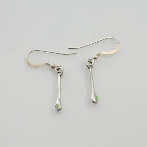 Sterling Silver Green Turquoise Dangle Earings