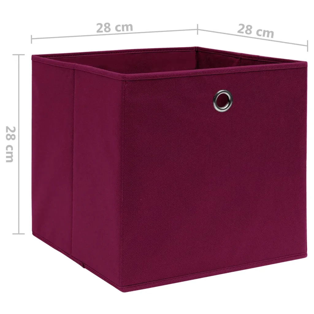 Storage Boxes 4 pcs Non-woven Fabric 28x28x28 cm Dark Red