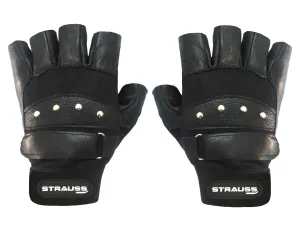 STRAUSS Pro Leather Gym Gloves (Medium)