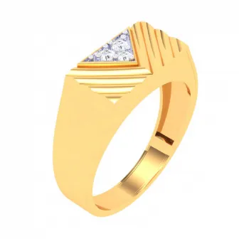 Unique 22k Gold Ring With Three Stones From Mugdhaa Collection