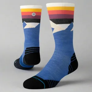 Unisex Run Divided Lines Crew Socks - Blue