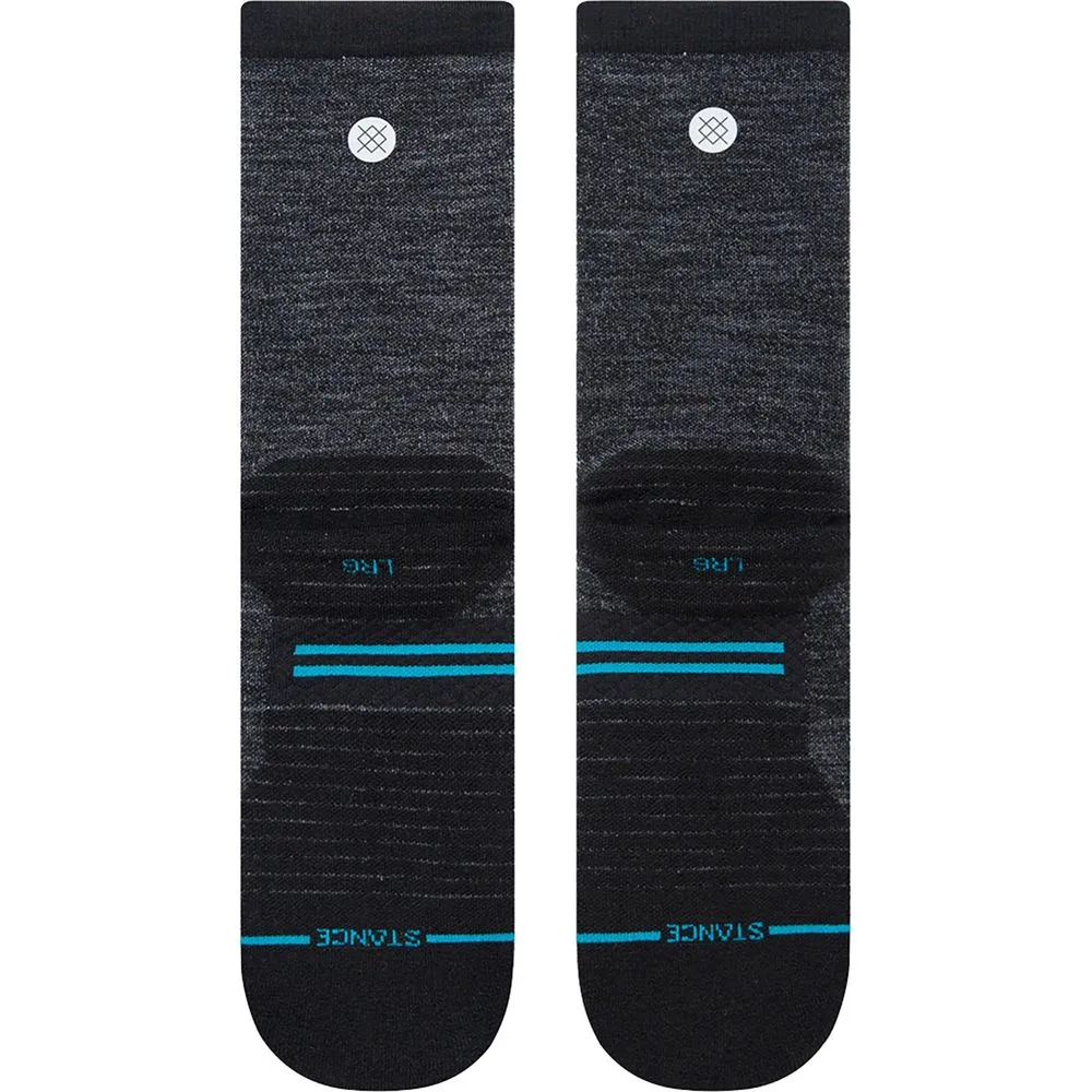 Unisex Run Light Wool Crew Socks - Black