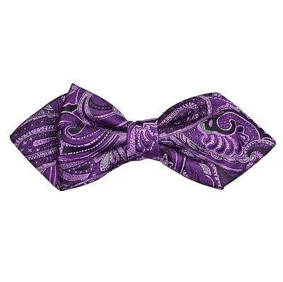 Violet Paisley Silk Bow Tie by Paul Malone