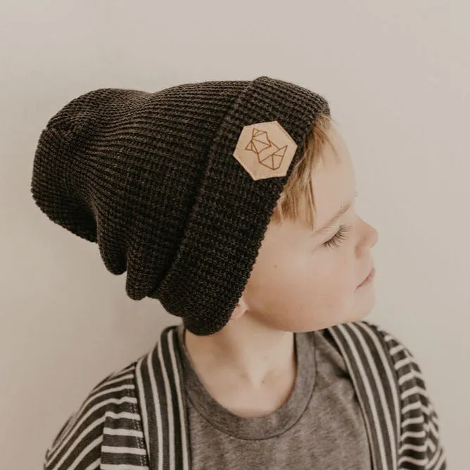 Waffle Beanie with Ultra Suede  Patch