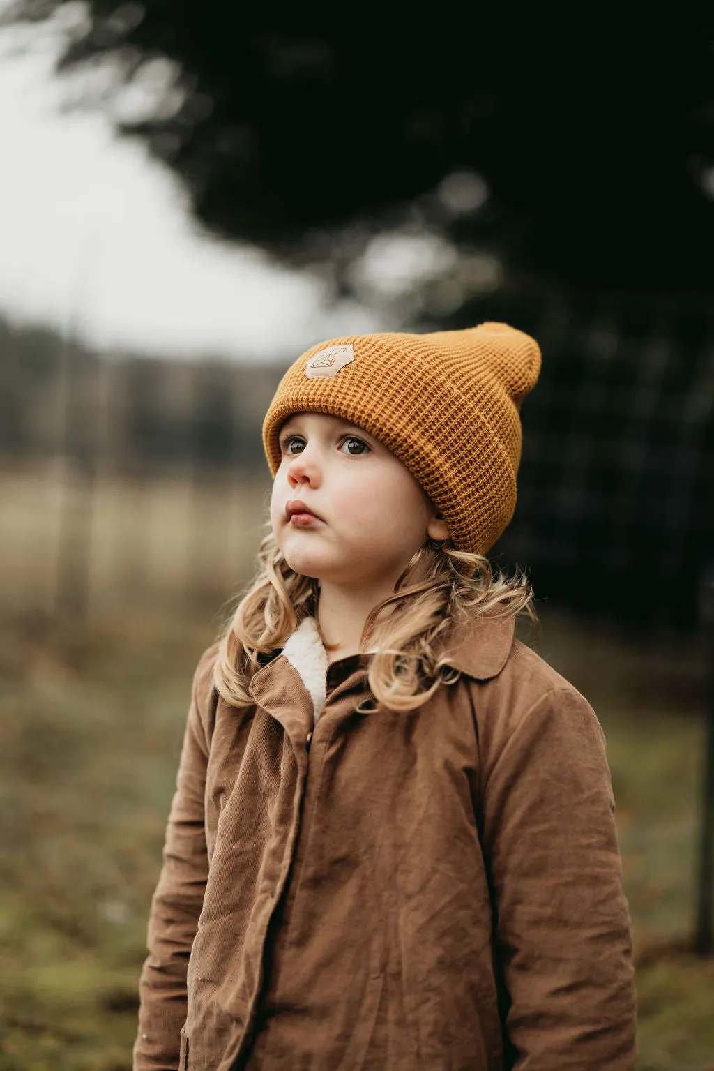 Waffle Beanie with Ultra Suede  Patch