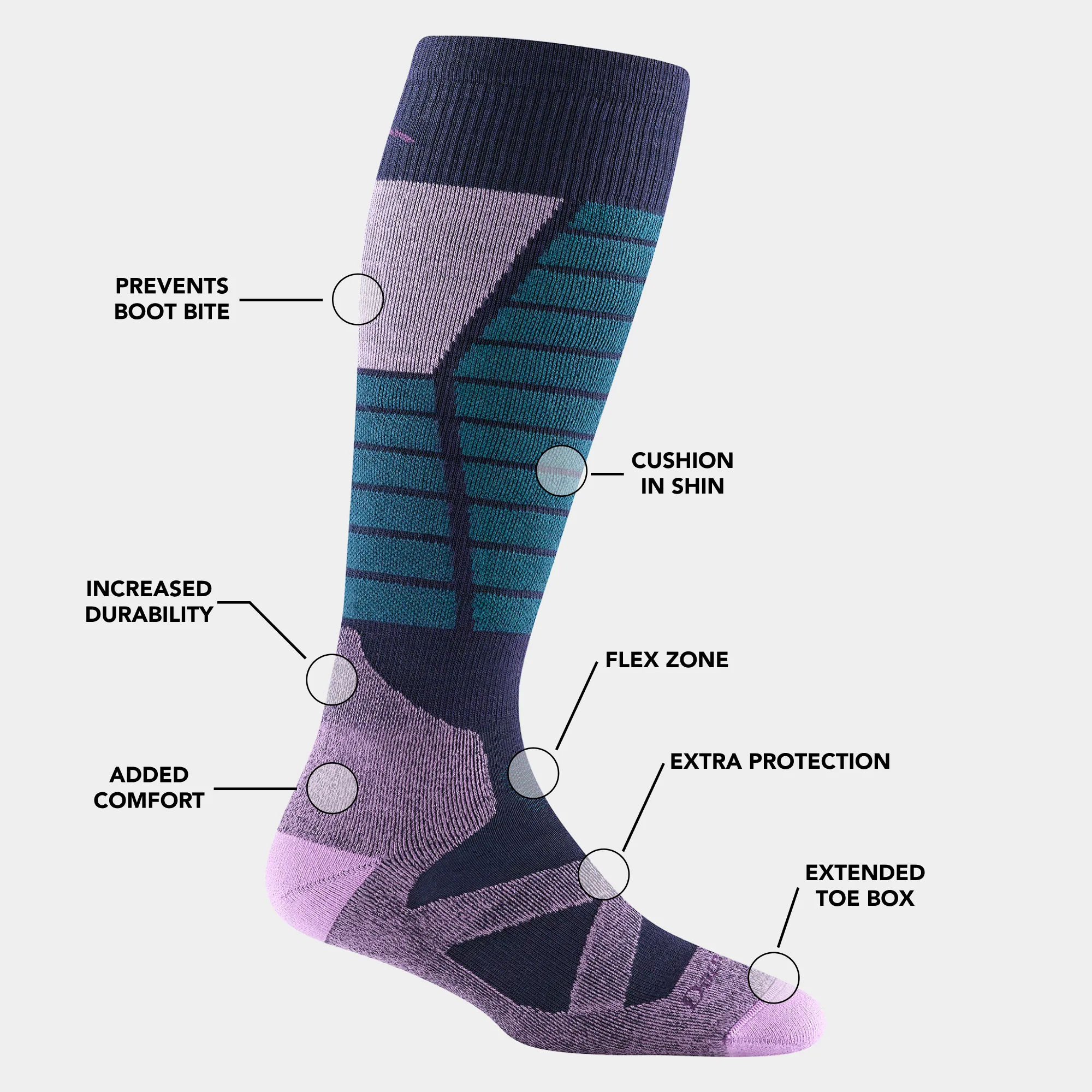 Women's Function X Over-the-Calf  Midweight Ski & Snowboard Sock